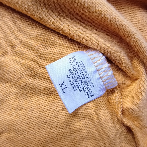 Como Vintage Women's Shirt XL Mustard Yellow Gold Fleck 3/4 Sleeve Blouse Top - Picture 8 of 9